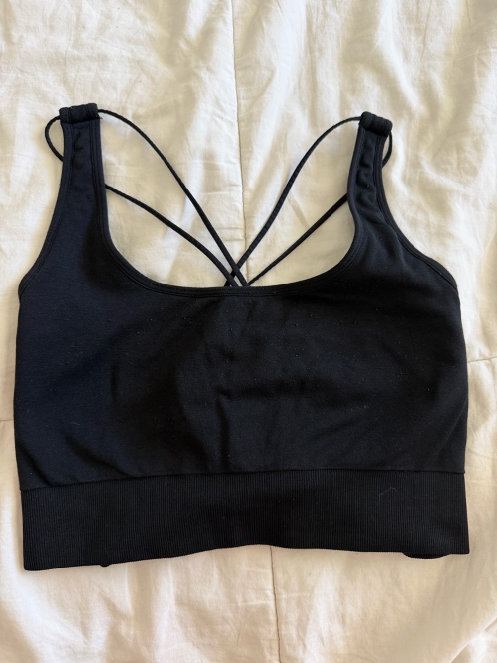NVGTN Black Lace-Up Back Strappy Sports Bra - Picture 2 of 4